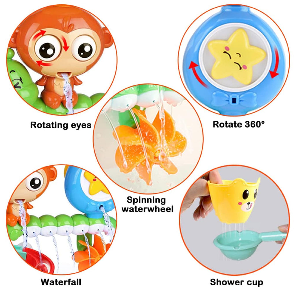 G-WACK Bath Toys for Toddlers Ages 1-3 Year, Lovely Monkey & Caterpillar