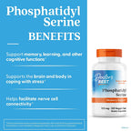 Doctor's Best Phosphatidylserine Supplement 100 mg - Phosphatidyl Serine Capsules for Men & Women, Memory & Cognitive Support for Adults, Supports Brain Health, Gluten Free, Vegan - 120 Veg Caps