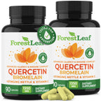 ForestLeaf Quercetin with Bromelain - 1350mg Blend with Vitamin C & Stinging Nettle, Advanced Quercetin 500mg Supplement, Non-GMO Gluten Free, Natural Immune & Respiratory Function 180 Veggie Capsules