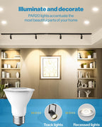 Sunco 10 Pack PAR20 LED Bulbs Flood Light Bulb, 500 LM, 7W (50W Equivalent), 2700K Soft White, E26 Medium Base, Dimmable, Track Lighting, for Indoor/Outdoor Use, Wet Rated, UL