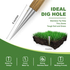 Haliaeetus Dibber Garden Tool, Stamped Stainless Steel Tip Seed Dibber