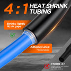 7-Size Heat Shrink Tubing Roll Kit: 4:1 Adhesive Lined, 54 Ft Marine Grade Waterproof, Insulated Sealed, Oil-Proof & Wear-Resistant, for Home Use & Industrial Applications (Black)