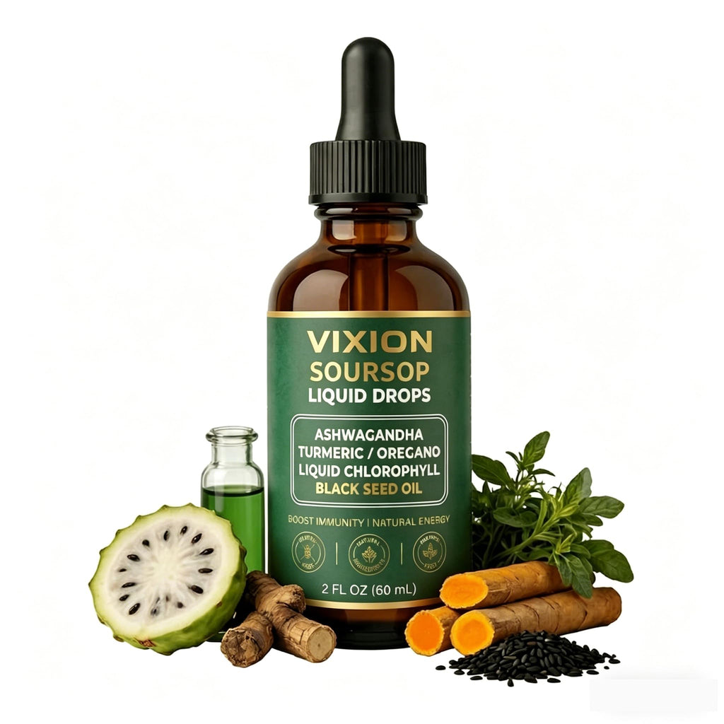 Vixion Soursop Liquid Drops, Vegan, Non-GMO, Easy Dropper for Daily Use, 2 Fl Oz (60 mL) (1pcs)