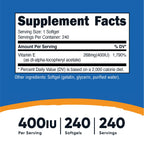 Nutricost Vitamin E 400 IU, 240 Softgel Capsules (2 Bottles)