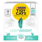 Purina Tidy Cats Low Dust Clumping Cat Litter, LightWeight Free & Clean Unscented, Multi Cat Litter - 17 lb. Box
