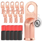 6 AWG/Gauge - 5/16" Battery Cable Lug Copper Connector Wire Ring Terminal