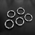 Badu 5pcs Silver Chunky Bangles Bracelets For Women Stack Layered Curved Bamboo Tube Stretch Bracelets Gift Jewelry