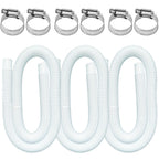 Pool Hoses for Above Ground Pools, 3 Pack 1.25 x 59 Inch Pool Filter Pump Hoses, Compatible with Intex Pool Filter Pump 607, 637 With 6 Metal Clamps