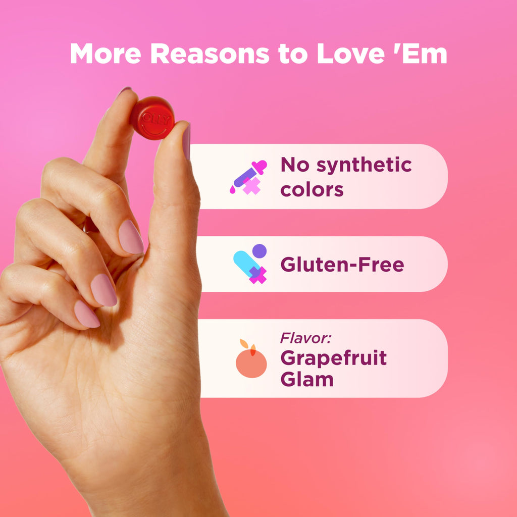 Olly, Gummy Undeniable Beauty Grapefruit Glam, 60 Count