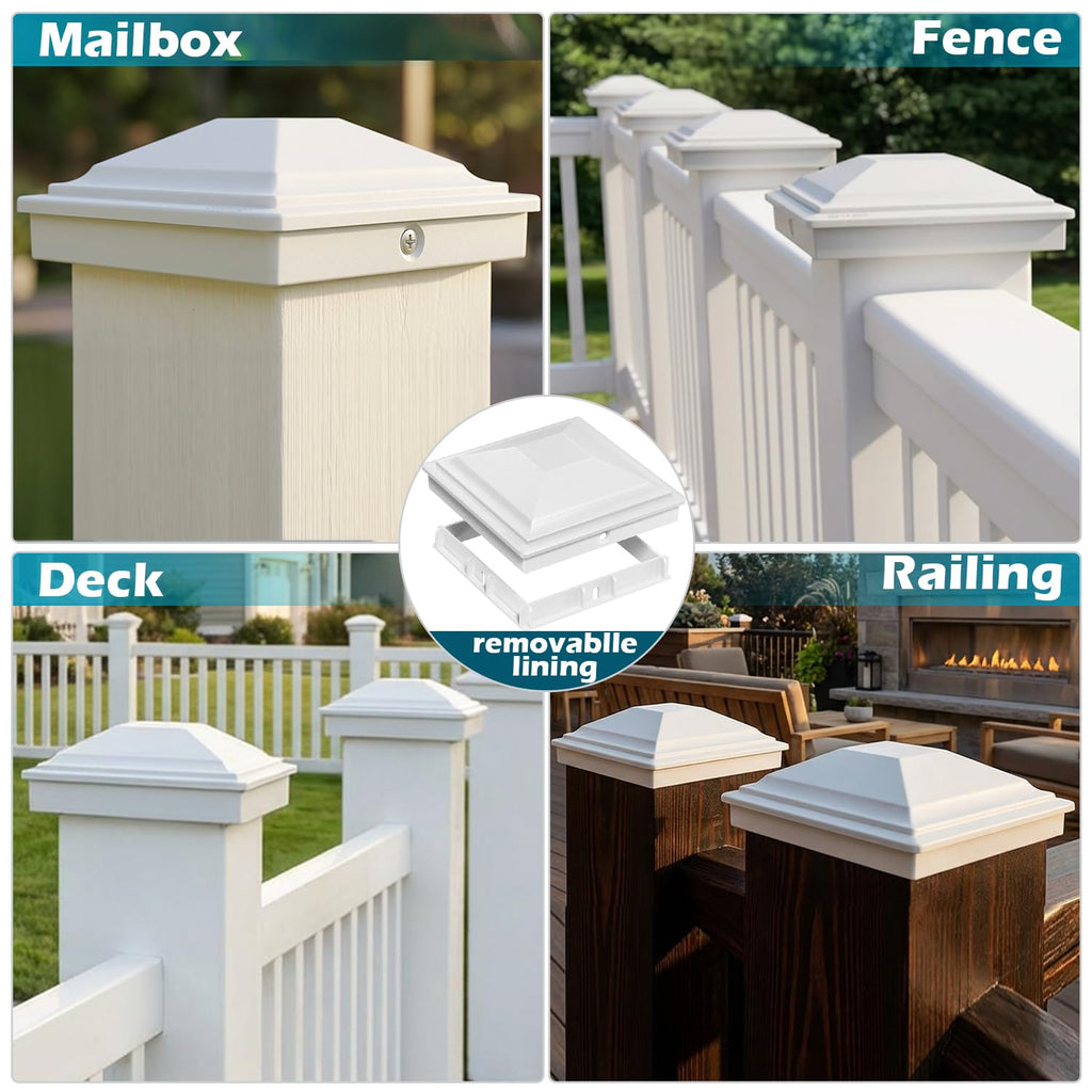 SIEDiNLAR 5x5 Post Caps White 36 Pack, Deck Post Covers Outdoor Waterproof, Fits 5x5 4.5x4.5 Vinyl/Wood Posts for Fence Deck Mailbox Patio Decor