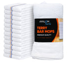 Avalon Towels Terry Bar Mop Towels (Value Pack of 12) Size 16"x19" – Absorbent and Durable, Multipurpose Cleaning Rags, Cotton Cleaning Cloths, Terry Cloth Rags, Reusable Shop Rag