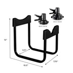 Brio Stainless Steel 3-5 Gallon Water Jug Stand and 2 Dispenser Valves, Rust-Resistant Non Slip Water Stand with BPA Free Fast Flow Water Spout Fits BOTH 48mm and 55mm Bottles 2 CAPS INCLUDED (Black)