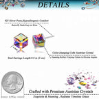 EVEVIC Austrian Crystal Cube Stud Earrings for Women