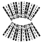 WANDIC Black Ribbon Bracelets, 30 Pcs 5 Styles Classic Melanoma Awareness Wristbands Adjustable Polyester Wrist Bands for Mourning Remembrance Day, 6.89 * 0.59in, Polyester, no Gemstone