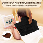 Comfytemp Heating Pad for Neck and Shoulders and Back, 2.6lb Weighted Electric Heating Pads, Large Heated Wrap, 9 Heat Settings & 11 Timer, Valentines Birthday Gifts for Women Men Mom Dad, Black