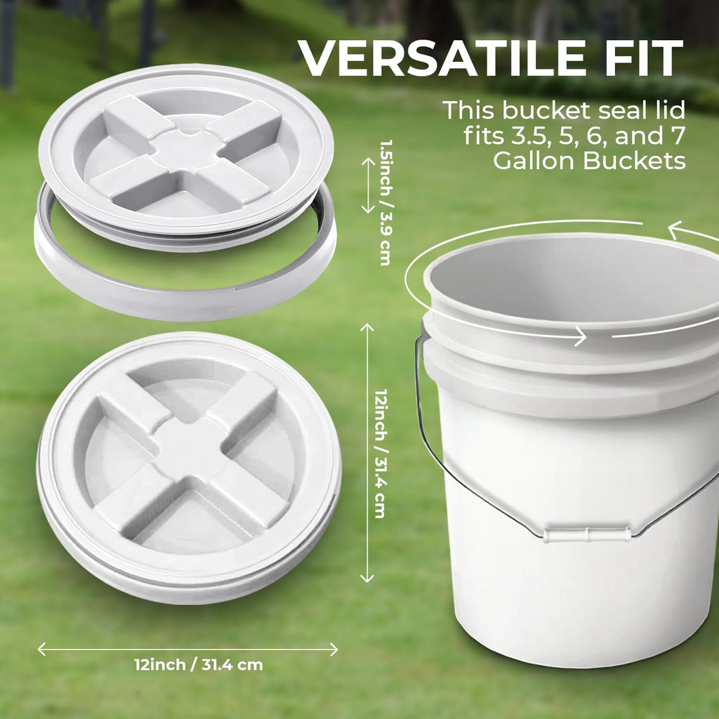 5-Gallon Red Bucket Pail with Gamma Seal Screw on Airtight Lid, Metal Handles with Plastic Grip for Easy Carrying, Easy Stack and Store, Heavy-Duty 90MIL Extra Durable, Food Grade, BPA Free - 1 Pack