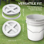 5-Gallon Red Bucket Pail with Gamma Seal Screw on Airtight Lid, Metal Handles with Plastic Grip for Easy Carrying, Easy Stack and Store, Heavy-Duty 90MIL Extra Durable, Food Grade, BPA Free - 1 Pack