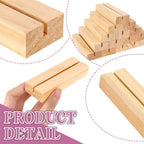 ISUSSER 30Pcs 3.9x1.4 Inches Wood Table Number Stands, Wood Place Card Holders, Picture Holder Acrylic Sign Holders for Wedding, Ceremony, Birthday, Party, Home Decoration, Events