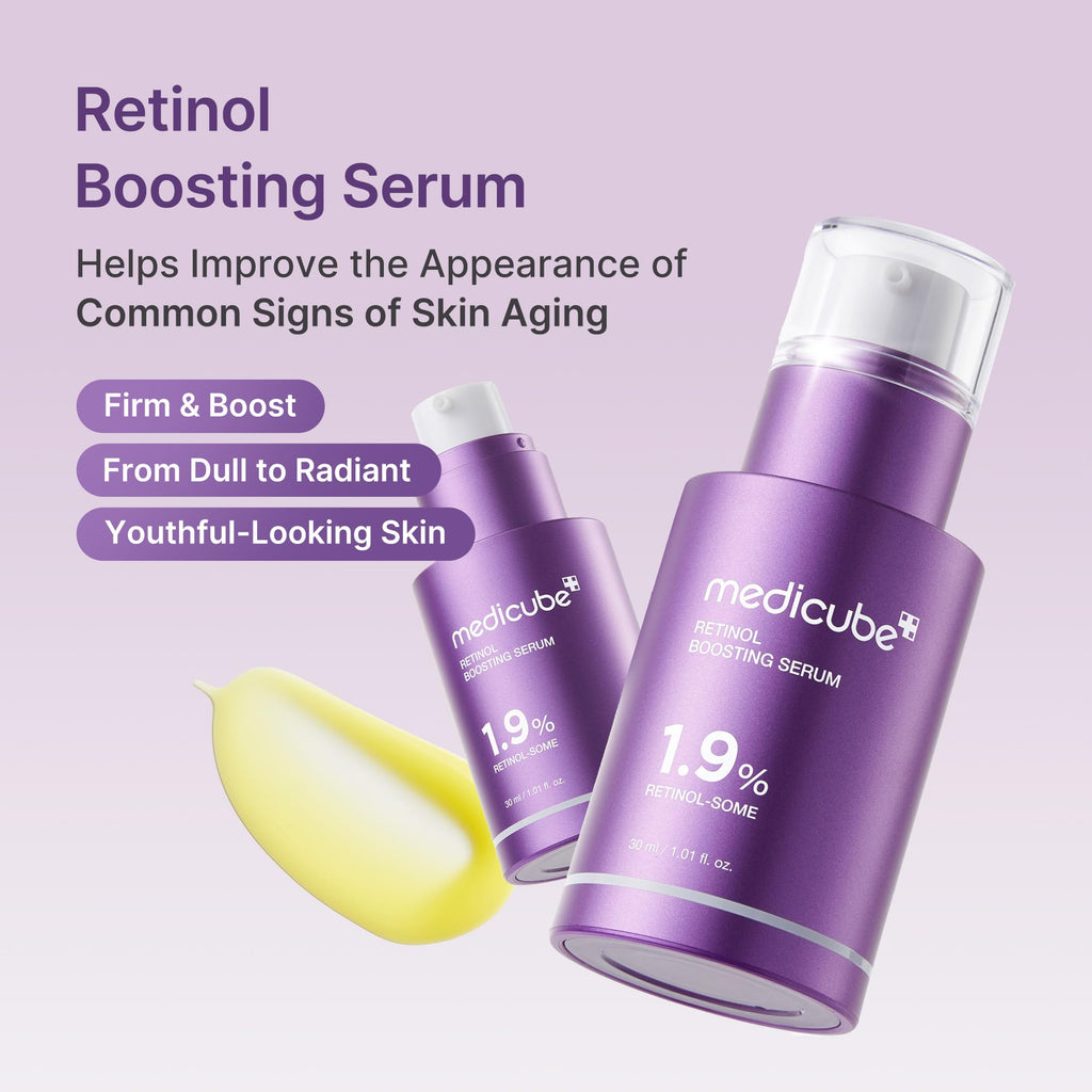 medicube Retinol Boosting Serum | Intensive Firming, Hydration & Plumping Care with Retinol, Peptides & Vitamins | Pore-Refining, Smooth Radiant Skin | Korean Skincare, 1.01 fl. oz