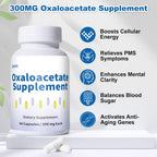 ZOXY Oxaloacetate Supplement – Cellular Energy, Brain & Metabolic Support – with Vitamin C – for Fatigue, Brain Fog – 60 Vegan Capsules