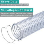 ZY-hosetube Suction Hose 1/2 inch id -10ft Clear Wire Reinforced Vinyl Tubing Heavy Duty PVC Vacuum Line Plastic Flexible Tubing, Drain Fuel Gas Water for Industrail Marine Bilge Pump