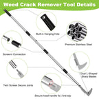 Crack Weeder Crevice Weeding Tool with 22'' to 64'' Adjustable Long Handle