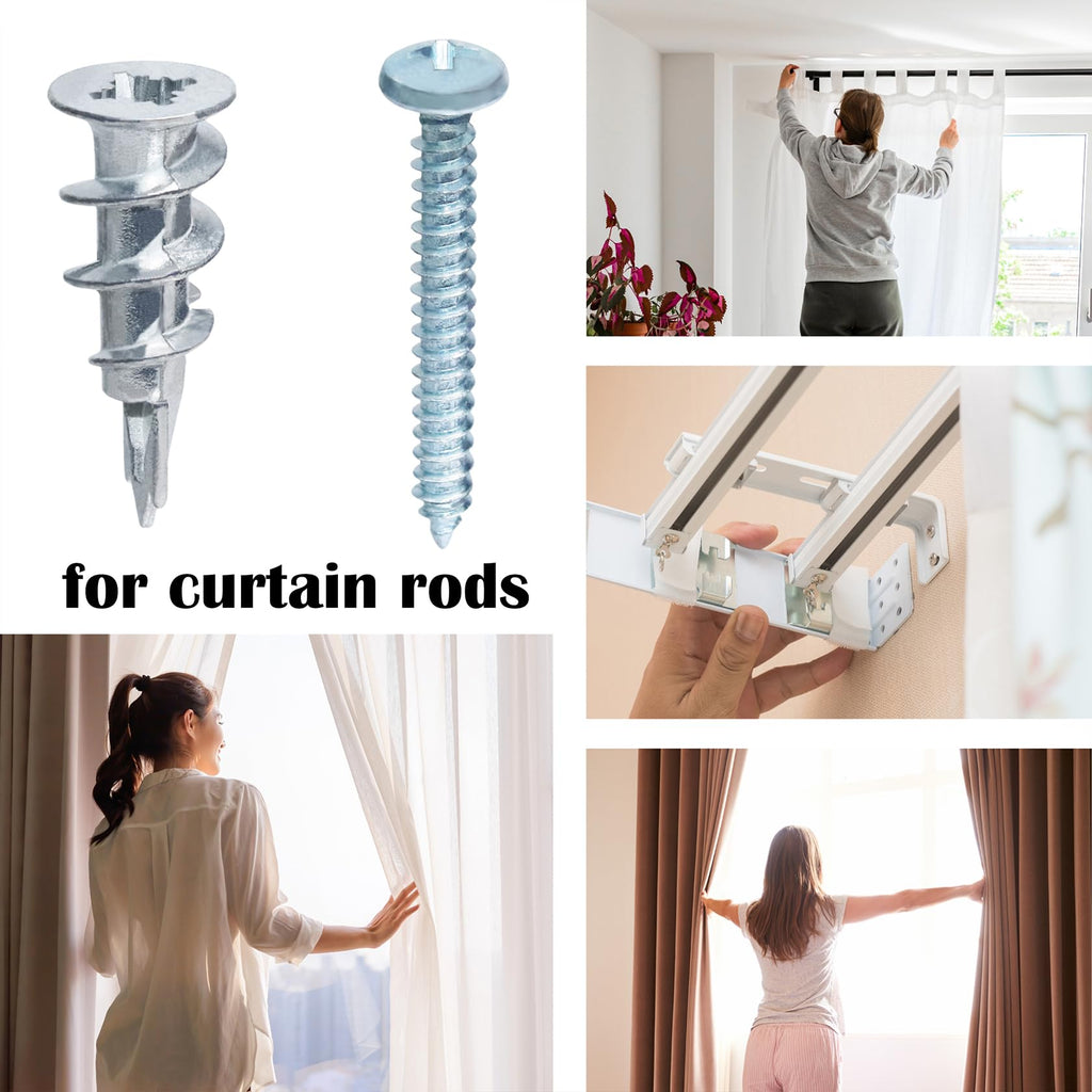 Ansoon 50Pcs Metal Self Drilling Drywall Anchors Heavy Duty with Screws Kit