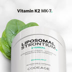 Codeage Liposomal Strontium Supplement - Strontium Citrate, Vitamin K2 MK-7, Liposomal Delivery, Non-GMO, Gluten-Free - 90 Capsules