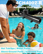 4CH4002-R Pool Ionizer Replacement Chamber for Hybrid Treatment System, Fits Above-Ground & In-Ground Pools, Hot Tubs, Spas up to 40,000 Gallons, Easy Setup