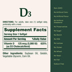 Nature's Bounty Vitamin D3 5000 IU Softgels, Rapid Release, Immune Support, Vitamin D Supplements, 240 Ct