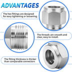 ChillWaves 304 Stainless Steel Compression Tube Fitting, 3/4" OD x 1/2" NPT Female Compression Union Connector(1-PACK)