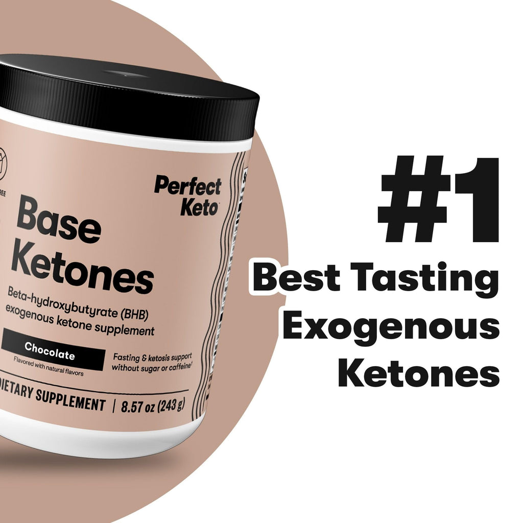 Perfect Keto Exogenous Ketones Powder, BHB Salts for Ketosis & Fasting Support, Electrolytes for Hydration, Caffeine Free Energy, Chocolate, 8.57 oz