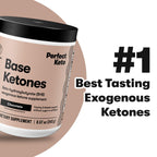 Perfect Keto Exogenous Ketones Powder, BHB Salts for Ketosis & Fasting Support, Electrolytes for Hydration, Caffeine Free Energy, Chocolate, 8.57 oz