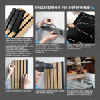 Art3d 4 Pieces 94.5" x 7.9" Acoustic Slat Wood Wall and Ceiling Panels,Fluted Modern Sound Absorbing Panels, Teak