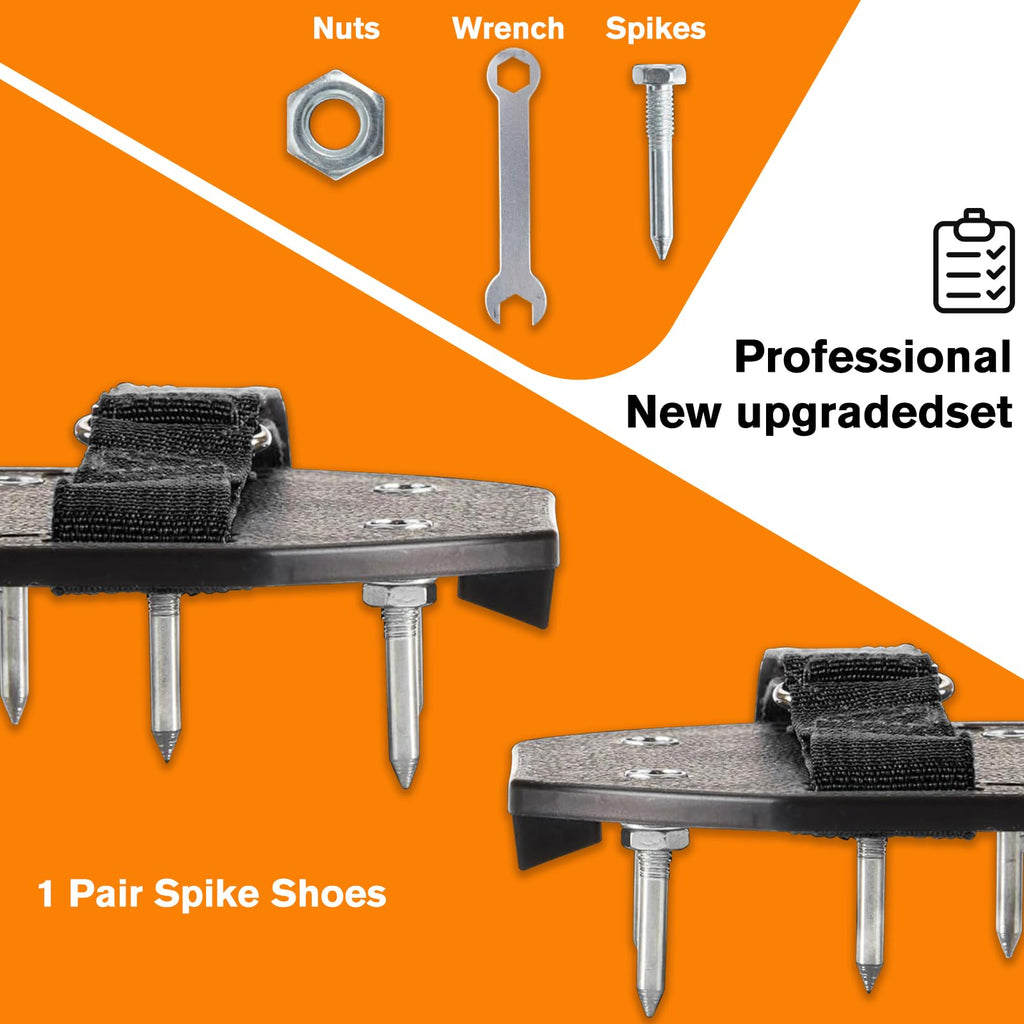 FIETODK Epoxy Floor Spiked Shoes Fully Assembled Gunite Spiked Shoes with 3/4" Short Spikes with Adjustable Straps for Garage Floor Epoxy, Overlays, Cover Installation, 2 Pairs (Black)