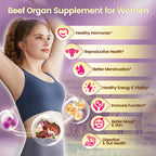 VivoNu Beef Organ Supplement for Women, 300 Day Supply, 11000mg per Serving Beef Organs with Bovine Liver, Ovary, Uterus, Kidney, Heart, Bone & More, 100% Grass Fed, Balance Hormones, Energy, 3 Bag