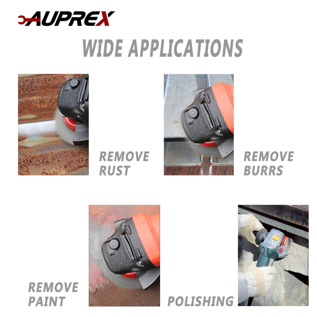 AUPREX 5 Pack 4 Inch Coarse Crimped Wire Wheel Brush for Angle Grinder with 5/8 Inch-11 Threaded Arbor - 0.014 Inch Carbon Steel Wire -Light Duty Conditioning for Metals