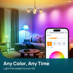 Linkind Matter Smart Bulbs, ST19/ST58 E26 Led Bulb Compatible with Alexa, Smart Light Bulbs, WiFi Bulbs, RGBTW Color Changing Light Bulb, 2.4Ghz WiFi Bulb, 850 LM 1 Pack