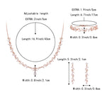 BriLove Wedding Jewelry Set Cubic Zirconia for Women Bride Bridesmaid Rose