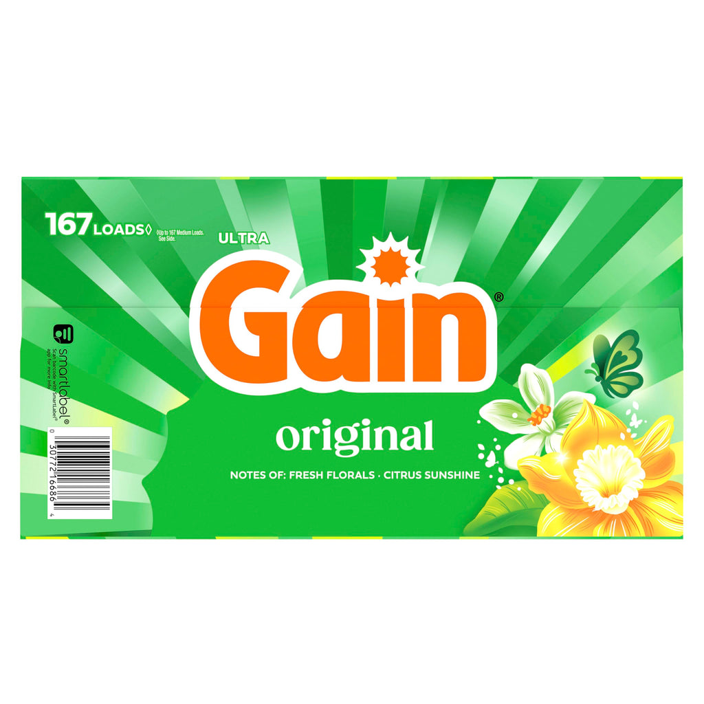 Gain Powder Laundry Detergent, Original Scent, 167 Loads, 154 OZ