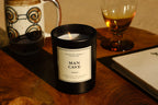 Leoben Company | Masculine Aromas | Small Batch | Soy Wax | 40 Hours | Scented Black Candles with Natural Essential Oils | Vegan (Cigar Lounge)