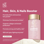 Halo Beauty Hair Skin & Nails Supplement | Thicker Hair Growth, Radiant Skin & Strong Nails Support with Biotin, Saw Palmetto & Phytoceramides | Vegan Capsules | Made in USA | 1-Month Supply
