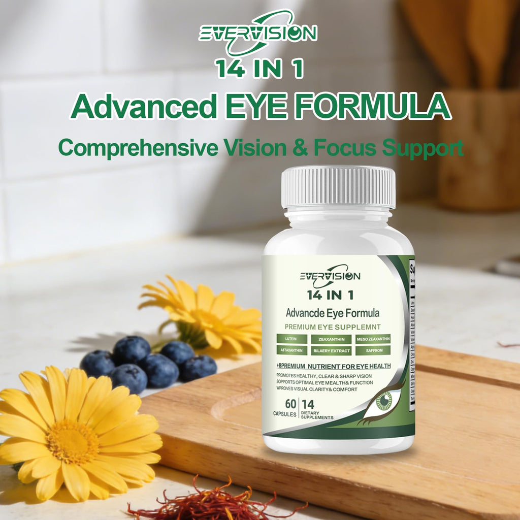 Advanced Eye Formula – Vitamin and Mineral Supplement with Lutein, Zeaxanthin, Zinc & Bilberry Extract – Vision & Focus Support