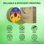 OVERTURE Rock PLA Filament 1.75mm, Marble PLA, 1kg Wetland Green
