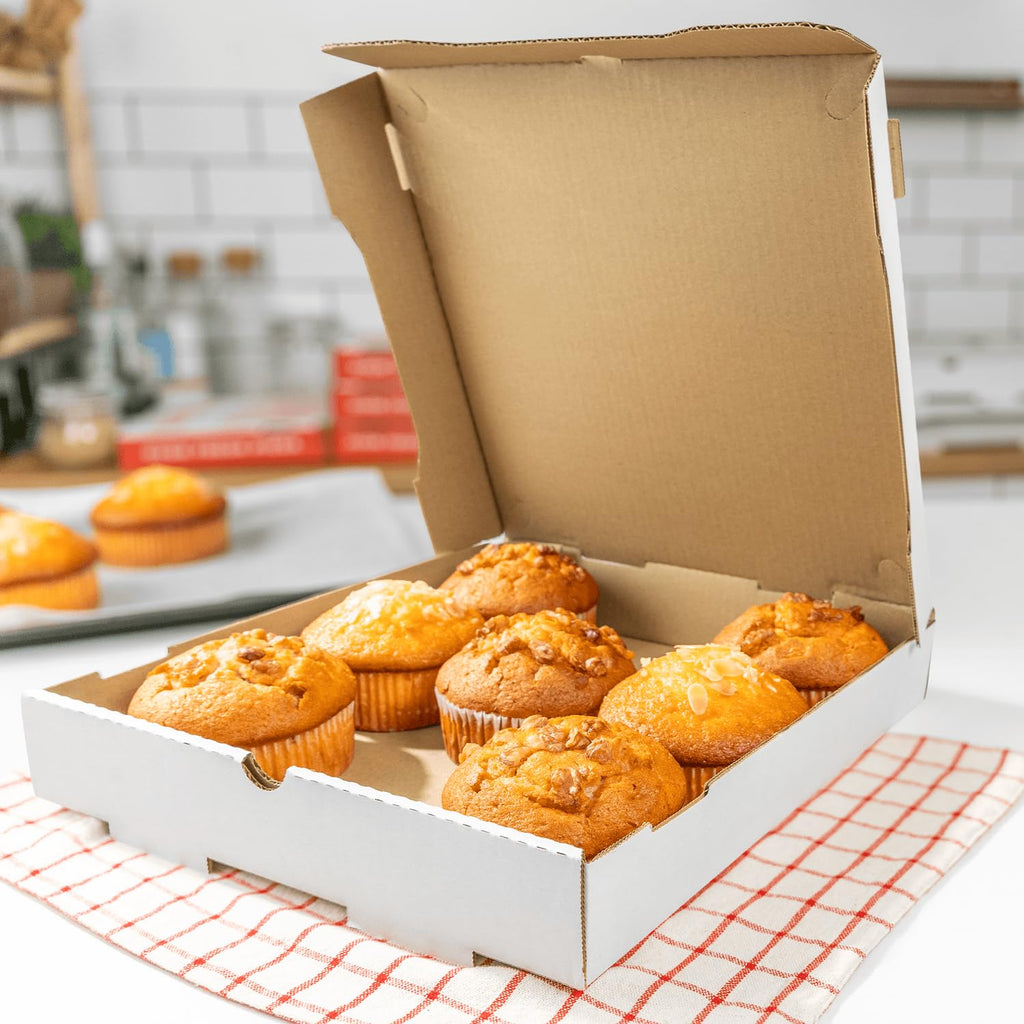 Karat Pizza Boxes 12" x 12" x 2" [50 Pack] White Corrugated Boxes | Ventilated, Grease-Resistant, Durable for Pizza, Catering or Shipping Use