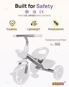 KRIDDO Toddler Tricycle for Toddlers Age 2-5, Tool-Free Trike