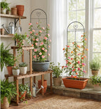 46.6" Metal Garden Trellis, 3-Section Plant Trellis for Climbing Plants Indoor & Outdoor, Plant Support for Large Pots, Grow Bags & Raised Beds, Roses, Tomato Plants & Vines, 1 Pack, Black