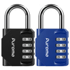 Puroma 2 Pack Combination Lock for Locker 4 Digit Outdoor Waterproof Padlock for School, Gym, Sports, Fence, Toolbox, Gate, Case, Outdoor, Hasp Storage, Cabinets (Blue & Black)