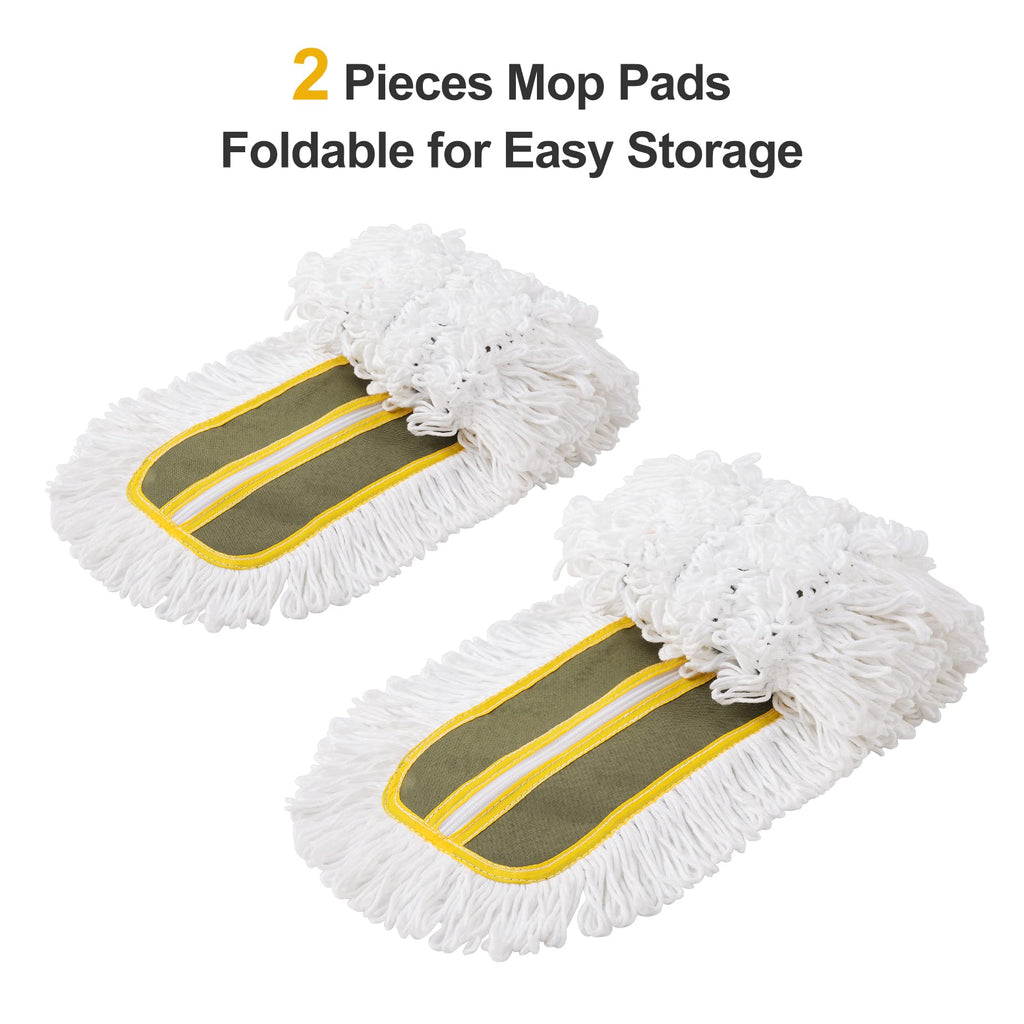 CLEANHOME 24" Commercial Dust Mop for Floor Cleaning, Heavy Duty Floor Mop with 59” Extendable Long Handle, Hotel Gym Garage Hospital Household Cleaning Supplies for Hardwood, Tiles, Marble Floors