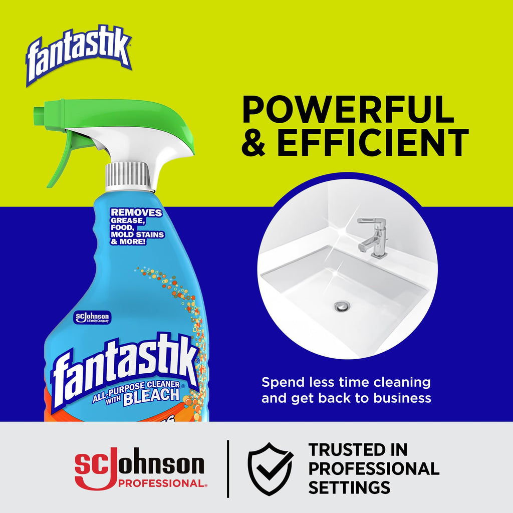 Fantastik 696716 All-Purpose Cleaner with Bleach, Fresh Clean, 32oz Trigger Bottle (Case of 8),(packaging may vary)